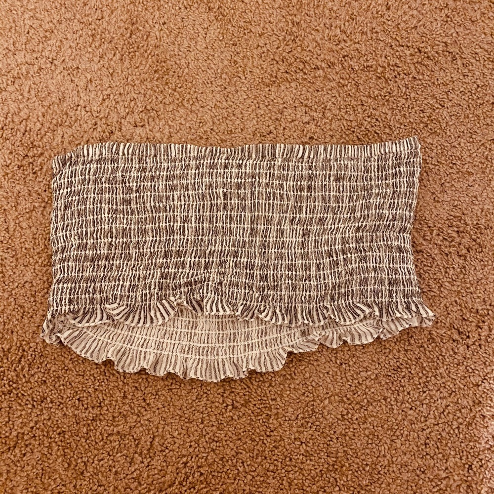 black & white scrunchie tube top